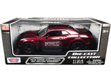 2018 Dodge Challenger SRT Hellcat Widebody Burgundy Metallic DieCast Collection Series 1/24 Diecast Model Car by Motormax