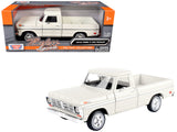 1972 Ford F100 Pickup Truck Cream Timeless Legends Series 1/24 Diecast Model Car by Motormax