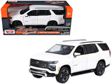 2025 Chevrolet Tahoe Z71 White Timeless Legends Series 1/24 Diecast Model Car by Motormax