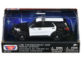 2022 Ford Police Interceptor Utility Black and White Unmarked Law Enforcement and Public Service Series 1/43 Diecast Model Car