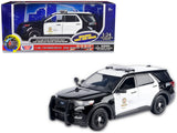 2015 Ford Police Interceptor Utility Black and White Los Angeles Police Department (LAPD) with Flashing Light Bar and Front an