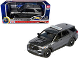 2022 Ford Police Interceptor Utility Dark Gray Metallic Builders Kit with Flashing Light Bar and Front and Rear Lights and So