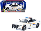 2023 Dodge Charger Pursuit Police Car Royal Canadian Mounted Police (RCMP) White with Flashing Light Bar and Front and Rear Li