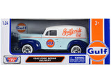 1940 Ford Sedan Delivery Light Blue and White Gulf OilGulfpride Gulf DieCast Collection 1/24 Diecast Model Car by Motormax