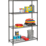Nexel® 4 Shelf Black Epoxy Wire Shelving-In-A-Box 48W X 18D X 74H