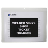Shop Ticket Holders, Welded Vinyl, Both Sides Clear, Open Long Side, 12 X 9, 50/Bx, 80129