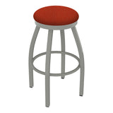 802 Misha 36 Swivel Extra Tall Bar Stool With Anodized Nickel Finish And Graph Poppy Seat