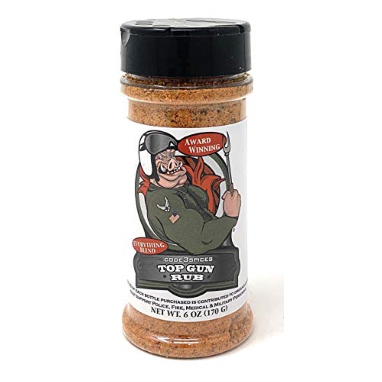 8066420 Bbq Rub Top Gun 6Oz Code 3 Spices Top Gun Rub Bbq Rub 6 Oz (Pack Of 1)