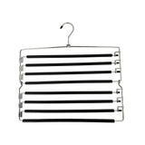 8-Tier Foldable Trouser Hanger, Removable Padded Bars, 8-Pair Capacity, Chrome Finish