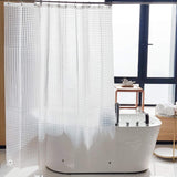 NTBAY EVA Clear Shower Curtain with Checkered, WaterRepellent Liner with 3 Magnets for Bathroom, 72x72 Inches