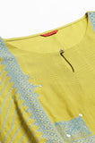 W For Woman Green Placement Print Embellished Kurta Green S