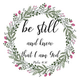 Fabric Panel 8x8 Psalm 46:10 Scripture 100% Cotton Quilting Sewing Block DI477