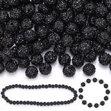 150 Pcs Black Rhinestone Beads for Jewelry Making, Sparkle Crystal Clay Christmas for Bracelet Baseball Necklace Earring Craftin