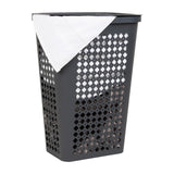Mind Reader Slim Tapered Laundry Hamper with Lid, Clothes Basket with Swiss Cross Cut-Outs, Lightweight & Ventilated, Plastic, 1
