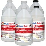 Deep Pour Epoxy Resin for River Table | 6 Gallon (11.4 L) | 4 Deep Pour & Casting Epoxy Resin Kit | Low Odor | Crystal Clear a