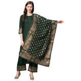 Gosriki Women'S Cotton Straight Kurta With Palazzo & Dupatta (Kpzd-Cot-10098-Green_Xxl-Go_Green_Xx-Large),Green,2,B09P658VKM