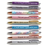 HLPHA 9PCS funny pens for adults,novelty sarcastic snarky office pens ballpoint,Swear Dirty Cuss Word black Supplies with saying