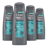 DOVE MEN + CARE 2 in 1 Shampoo & Conditioner Eucalyptus & Birch 4 Count For Healthy-Looking Hair Naturally Derived Plant Based C
