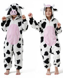 DILUFUN Kids Boys Girls Cow Onesie Costume,One Piece Pajamas,Halloween Funny Animal Onesie Cosplay Costume Sleepwear,Cow 4-5T