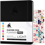 Clever Fox Planner PRO Light, Undated Weekly Planner, 8.5x11, Black