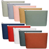 Reginary 10 Pcs Canvas Makeup Bags Bulk for Women Blank DIY Craft Pencil Pouch Travel Toiletry Cosmetics Bags for Bridal Shower,
