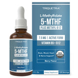 Organic L Methylfolate 7.5 mg Plus Methyl B12 Cofactor - Metabolically Active 5-MTHF Form, Superior Form of Folate - Organic Ber
