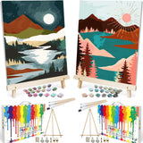 BAISITE Paint by Numbers Kit for Adults Beginners,12 Wx16 L 2 Pack Canvas for Painting Kits for Adults in Colorful Box 6970 Alre