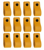 Brute Strength - Leather Drawer Pulls - Ochre Yellow - 12 pcs - 4-15/16 x 1 - Leather Handle - Leather Dresser Pulls - Cabinet