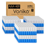 Voniko - Premium Grade AAA Batteries -600 Pack - Alkaline Triple A Battery - Ultra Long-Lasting, Leakproof 1.5v Batteries - 10-Y