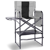 Foristrail 30 Tall Directors Chair with Side Table, 400LBS Bar Height Folding Camping Chair for Makeup Artists, Outdoor Events,