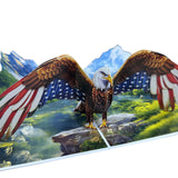 PQDGlobal 3D Bald Eagle Popup Card - Handmade Patriotic Paper Art for Birthday, Anniversary, Christmas, Father? Day, Veterans Da