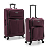 U.S. Traveler Anzio Softside Expandable Spinner Luggage, Burgundy, 2Piece Set (22/30)