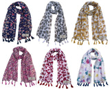 Fusfus WomenS Printed Chiffon Scarves And Stoles, Free Size(Multicolour, Fs2057) Pack Of 6 (Multicolor3)