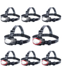 Lichamp Camping Headlamp Flashlight 8 Pack, Outdoor Super Bright COB Head Lamp Gear for Running, Reading, Hiking, Walking, Climb