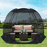 Alvantor Pop Up House Tent, Outdoor Canopy Tent with UV Resistant, Easy Up Foldable Screen House for Camping Garden, Black, 12 x