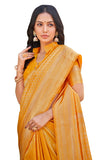 Glory Sarees Womens Banarasi Silk Saree With Blouse Piece (Banarasi_Saree134_Yellow)
