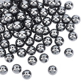 OLYCRAFT 80pcs 10mm Natural Hematite Beads Gemstone Black Round Loose Bead Strand Crystal Energy Stone for Necklaces Bracelets J