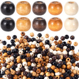 BEIQIYA 100pcs Large Hole Wooden Beads, Vintage Round Hair Beads for Braids, 9X10mm Wood Necklace Bracelet Spacers Jewelry Makin
