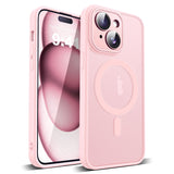 YEMORAN Compatible with iPhone 15 Plus Case with Built-in Camera Lens Protectors Translucent Magnetic 15 Plus Phone Case 6.7 [Co