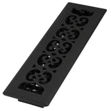 Decor Grates ST212 Scroll Design Floor Register, 2x12 Inches, Textured Black