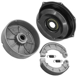 Caltric Rear Brake Drum & Cover w/Brake Shoes Compatible with Honda Foreman Rubicon 500 2001-2009 2011-2014 / Foreman 500 TRX500