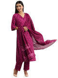 Libas Women'S Cotton Kurta Set (400354_Burgundy_S)