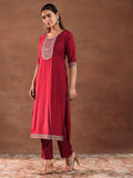 Libas Women'S Silk Blend Kurta Set (Gs1014 Red S