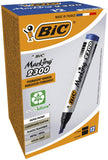 BIC Marking 2300 ECOlutions Permanent Medium Beveled Tip Markers - Blue, Box of 12