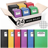 Sabary 24 Packs Graph Ruled Composition Book Notebooks, 4x4 Grid Paper