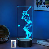 CoolGift Mart Baseball Night Light, 3D LED Optical Illusion Lamp with Remote Control and Timer, Christmas and Birthday Baseball