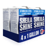 Sheila Shine Stainless Steel Cleaner for Appliances (4 x 1 Gallon) - Made in USA - Polishes, Cleans & Protects All Metal Surface