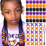VENOFEN 60PCS Hair Beads for Braids Multi Color Acrylic Dreadlock Jewelry for Hair Halloween Style Braid Beads Set Accessories f