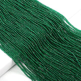 Artificial Emerald Beads Faceted Mini Round String Beads 15 inch (3 Strands) for Jewelry Making Necklace Bracelet Gift 3mm