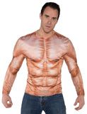 Underwraps Mens Photo Real Shirt Muscles Padded, Tan, One Size